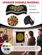 Load image into Gallery viewer, Ranslen Magnetic Dart Board for Kids and Adults, Double Sided Board Games Set, Indoor Outdoor Darts Game with 15pcs Magnetic Darts, Safety Dartboard Toy Games for Kids Gifts
