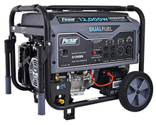 Load image into Gallery viewer, Pulsar G12KBN-SG Heavy Duty Portable Dual Fuel Generator - 9500 Rated Watts &amp; 12000 Peak Watts - Gas &amp; LPG - Electric Start - Transfer Switch &amp; RV Ready - CARB Compliant
