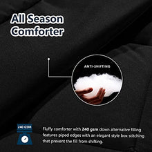 Load image into Gallery viewer, CozyLux Twin Bed in a Bag Comforter Sets with Comforter and Sheets 5 Pieces for Girls and Boys Black All Season Bedding Sets with Comforter, Pillow Sham, Flat Sheet, Fitted Sheet and Pillowcase

