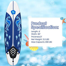 Load image into Gallery viewer, Giantex Surfboard, 6 Ft Stand Up Surfing Board w/ 3 Detachable Fins, Safety Leash, Non-Slip Lightweight Foam Surfboard for Kids, Teenager, Adults (White)

