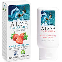 Load image into Gallery viewer, Aloe Cadabra Flavored Personal Lubricant Organic Passion Lube for Anal Sex, Oral, Women, Men &amp; Couples, Naked Strawberry 2.5 Ounce (Pack of 5)
