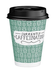 Load image into Gallery viewer, Dixie to Go Disposable Hot Beverage Paper Coffee Cups with Lids, 12 Oz, 156 Count, Assorted Designs, Gold (23710)
