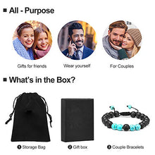 Load image into Gallery viewer, M MOOHAM Lava Rock Bracelet - 8mm Lava Rock Bead Blue Turquoise Anxiety Bracelet, Men Women Stress Relief Yoga Beads Aromatherapy Essential Oil Diffuser Healing Bracelets
