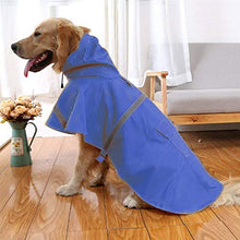 Load image into Gallery viewer, NACOCO Large Dog Raincoat Adjustable Pet Water Proof Clothes Lightweight Rain Jacket Poncho Hoodies with Strip Reflective (M, Blue)
