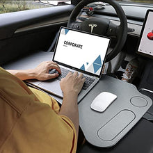 Load image into Gallery viewer, BMZX Tesla Model Y Model 3 Laptop Tray Steering Wheel Desk for Laptop Food Trays Food Seat Travel Tray Table for Driver
