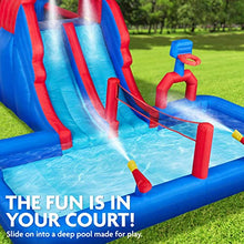 Load image into Gallery viewer, Sunny &amp; Fun Ultra All-Play Inflatable Water Slide Park – Heavy-Duty for Outdoor Fun - Climbing Wall, Slides, Bounce House, Volley Net, Deep Pool – Inflate with Included Air Pump &amp; Carrying Case
