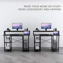 Load image into Gallery viewer, Computer Desk with Shelves - Writing Study Desk with Monitor Stand Shelf/Bookshelves/CPU Stand,Modern Study Table Stable Metal Frame Student Desk for Small Space Home Office Workstation(Black)
