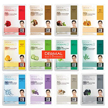 Load image into Gallery viewer, DERMAL 12 Pack Combo Best Value Set Collagen Essence Mask Sheet | Sodium Hyaluronate &amp; Hydrolyzed Collagen Nature Made Fresh Mask | Best Korean Skin Care Mask
