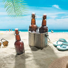 Load image into Gallery viewer, Amber Glass Swing Top Beer Bottles - 16 Ounce (12 Pack) Grolsch Bottles, with Flip-top Airtight Lid, for Carbonated Drinks, Kombucha, 2nd Fermentation, Water Kefir, UV Protection Brewing Bottle.
