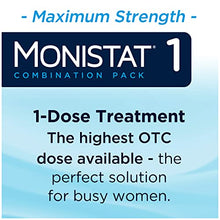Load image into Gallery viewer, MONISTAT 1-Dose Yeast Infection Treatment For Women, 1 Ovule Insert &amp; External Itch Cream
