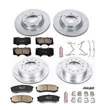 Load image into Gallery viewer, Power Stop K5874 Front and Rear Z23 Carbon Fiber Brake Pads with Drilled &amp; Slotted Brake Rotors Kit
