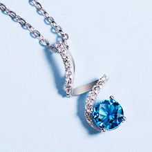 Load image into Gallery viewer, Carleen Sterling Silver Twist London Blue Topaz November Birthstone Pendant Necklaces for Women Girls, Pendant for Daily Life, Gift, Wedding
