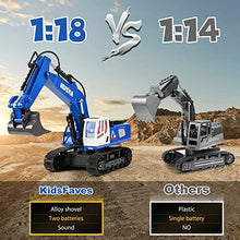 Load image into Gallery viewer, KidsFaves Remote Control Excavator for Boys 11 Channel Metal Shovel 350 Rotate, RC Construction Vehicles Toys Digger for Kids 8+Year Old
