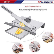 Load image into Gallery viewer, Moongiantgo Manual Meat Slicer Stainless Steel Jerky Cutter Slicing Knife for Slicing Frozen Meat Bacon Vegetable Fruit Herbs Pastry Cheese (KD0270: 190mm Cutting Length)
