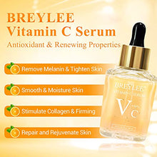 Load image into Gallery viewer, Vitamin C Serum for Face, BREYLEE Moisturizing Serum Hydrating &amp; Brightening Serum for Dark Spots Hyaluronic Acid Fine Lines and Wrinkles 1.41fl oz
