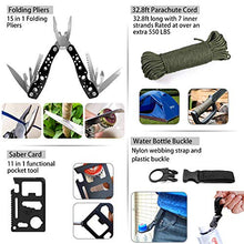 Load image into Gallery viewer, Emergency Survival Kit 47 in 1 Professional Survival Gear Tool First Aid Kit SOS Emergency Tactical Flashlight Knife Pliers Pen Blanket Bracelets Compass with Molle Pouch for Camping Adventures
