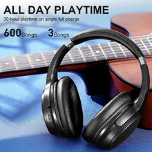 Load image into Gallery viewer, Active Noise Canceling Headphones Bluetooth5.0 Headphones On-Ear with Mic, 40mm Driver Deep HiFi Bass Wireless Wired Headsets 30 Hours Playtime for Travel, Online Class Black
