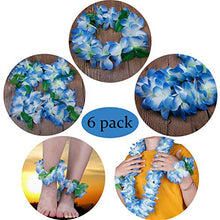Load image into Gallery viewer, Udalyn Hawaiian Luau Flower Leis Jumbo Necklaces Bracelets Headband Anklets Set 6-7 Pack
