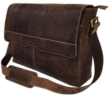 Load image into Gallery viewer, 18 Inch Vintage Computer Leather Laptop Messenger Bags for Men Leather Briefcase Shoulder Bag Man &amp; Women Bag (vintage brown)

