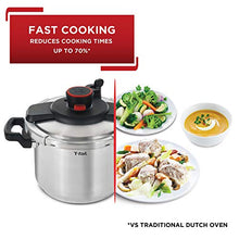 Load image into Gallery viewer, T-fal Clipso Stainless Steel Pressure Cooker 6.3 Quart Induction Cookware, Pots and Pans, Dishwasher Safe Silver
