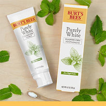 Load image into Gallery viewer, Burt’s Bees Toothpaste, Natural Flavor, Fluoride-Free, Purely White, Zen Peppermint, 4.7 oz, Pack of 3
