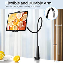 Load image into Gallery viewer, Gooseneck Tablet Holder Stand for Bed: Tryone Adjustable Flexible Arm Tablets Mount Clamp on Table Compatible with iPad Air Mini | Galaxy Tabs | Kindle Fire | Switch or Other 4.7 -10.5" Devices
