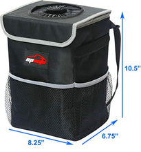 Load image into Gallery viewer, EPAuto Waterproof Car Trash Can with Lid and Storage Pockets, Black
