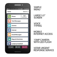 Load image into Gallery viewer, Jitterbug Smart2 No-Contract Easy-to-use 5.Smartphone for Seniors by GreatCall,Black
