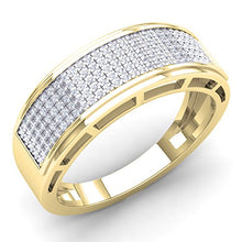 Load image into Gallery viewer, Dazzlingrock Collection 0.40 Carat (Ctw) 10K Round Diamond Men's Hip Hop Anniversary Wedding Band, Yellow Gold, Size 10
