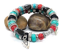 Load image into Gallery viewer, Southwest Bangle Bracelet Turquoise Jewelry Red and Blue
