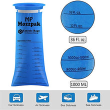 Load image into Gallery viewer, MP MOZZPAK Vomit Bags – 60 Pack – 1000ml Emesis Bags – Leak Resistant, Medical Grade, Portable, Disposable Barf Bags, Puke, Throw Up, Nausea Bags for Travel Motion Sickness, Car &amp; Aircraft, Kids, Taxi
