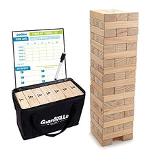 Load image into Gallery viewer, Giant Tumbling Timber Toy - Jumbo JR. Wooden Blocks Floor Game for Kids and Adults, 56 Pieces, Premium Pine Wood, Carry Bag - Grows from 2-feet to Over 4-feet While Playing, Life Size Yard Tower Game
