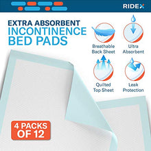Load image into Gallery viewer, Incontinence Bed Pads [48 Pack] Underpads 30 x 36 Disposable Ultra-Heavyweight Super Absorbent &amp; Waterproof, Patient Repositioning [375 lbs.] Maximum Strength Breathable Backsheet for Skin Protection
