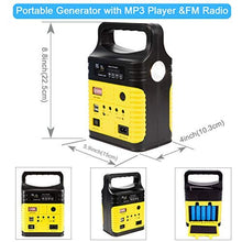 Load image into Gallery viewer, UPEOR Solar Generator Lighting System Portable Solar Power Generator Kit for Emergency Power Supply,Home &amp; Outdoor Camping,Including MP3&amp;FM Radio,Solar Panel,3 Sets LED Lights (Yellow)
