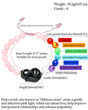 Load image into Gallery viewer, Jewever 7 Chakra Rose Quartz Beaded Bracelets for Women Black Obsidian Fox Healing Crystals and Gemstones Yoga Inspirational Jewelry Gifts
