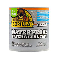 Load image into Gallery viewer, Gorilla Waterproof Patch &amp; Seal Tape, 4" x 8', Clear, (Pack of 1)
