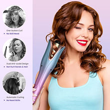 Load image into Gallery viewer, Aliavos Automatic Curling Iron, Auto Hair Curler with 4 Temp Up to 425℉&amp; 3 Timer &amp; Dual Voltage,1" Larger Rotating Barrel Curling Wand,Fast Heating, Anti-Scald, Auto Shut-Off Spin Iron for Styling
