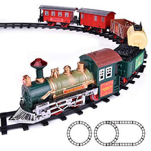 Load image into Gallery viewer, FUN LITTLE TOYS Train Set Classic Electric Train Toy Included 6 Cars and 11 Tracks with Lights and Sounds
