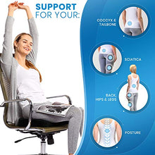 Load image into Gallery viewer, Everlasting Comfort Seat Cushion for Office Chair - Tailbone Cushion - Coccyx Cushion - Sciatica Pillow for Sitting (Black)
