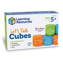 Load image into Gallery viewer, Learning Resources Let's Talk! Cubes, Conversation Cubes, SEL &amp; Autism Therapy, Foam Cubes, 6 Cubes with 36 Prompts, Ages 5+
