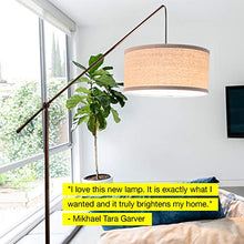 Load image into Gallery viewer, Brightech Hudson 2 - Contemporary Arc Floor Lamp Hangs Over The Couch from Behind - Large, Standing Pendant Light - Mid Century Modern Living Room Lamp - W. LED Bulb - Oil Rubbed Bronze
