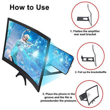 Load image into Gallery viewer, GLISTON 12'' 3D Phone Screen Enlarger, Curved Screen Magnifier for Cell Phone, HD Screen Amplifier, Folding Screen Magnifier for Movies, Videos, Gaming
