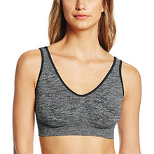 Load image into Gallery viewer, Hanes Women's Cozy Seamless Wire-Free Bra, Gravel Grey Heather, Large
