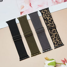 Load image into Gallery viewer, Stretchy Nylon Solo Loop Bands Compatible with Apple Watch 42mm 44mm 45mm, Adjustable Braided Sport Elastic Wristbands Women Men Straps for iWatch Series 7/6/5/4/3/2/1/SE, 4 Packs
