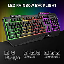 Load image into Gallery viewer, havit Wired Gaming Keyboard Mouse Combo LED Rainbow Backlit Gaming Keyboard RGB Gaming Mouse Ergonomic Wrist Rest 104 Keys Keyboard Mouse 4800 DPI for Windows &amp; Mac PC Gamers (Black)

