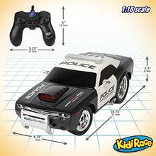 Load image into Gallery viewer, KidiRace Remote Control Police Car Toy with Lights and Sirens for Boys - Rechargeable Cop Car - Durable RC Police Car Toy for Kids 3 Years and Up
