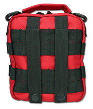 Load image into Gallery viewer, Lightning X Products Premium Nylon MOLLE Pouch Emergency Kit, Ideal for Tactical Medics, Military, Outdoor Enthusiasts (8" x 6.5" x 3", Black or Tan, for Gunshot Wounds &amp; Bleeding Control) (Red)
