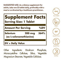 Load image into Gallery viewer, Solgar Yeast-Free Selenium 200 mcg, 250 Tablets - Supports Antioxidant &amp; Immune System Health - Non-GMO, Vegan, Gluten Free, Dairy Free, Kosher - 250 Servings, Unflavored, Standard Packaging
