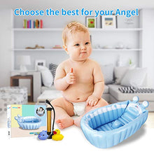 Load image into Gallery viewer, relaxing baby Inflatable Baby Bathtub, Newborn Baby Bathtub seat for Infant, Non-Slip Baby Pool for Sitting up, Portable Toddler tub Shower, Foldable Travel tub with Pool Toy &amp;air Pump Accessories.
