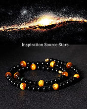Load image into Gallery viewer, Jewever Starry Sky Tiger Eye/Black obsidian Crystal Necklaces Energy Reiki Healing Gemstone Natural Stone Jewelry for Women Mens Necklace Jewelry Strand
